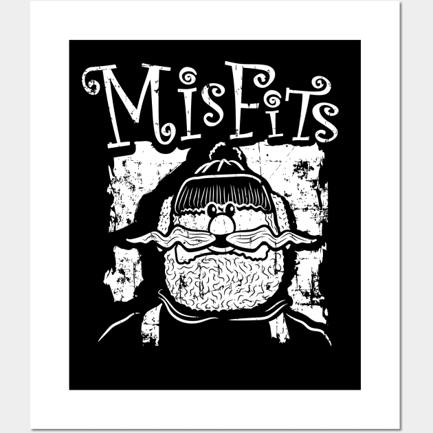 Misfits of Christmas Town: Yukon Cornelius (white print) Wall Art by SaltyCult